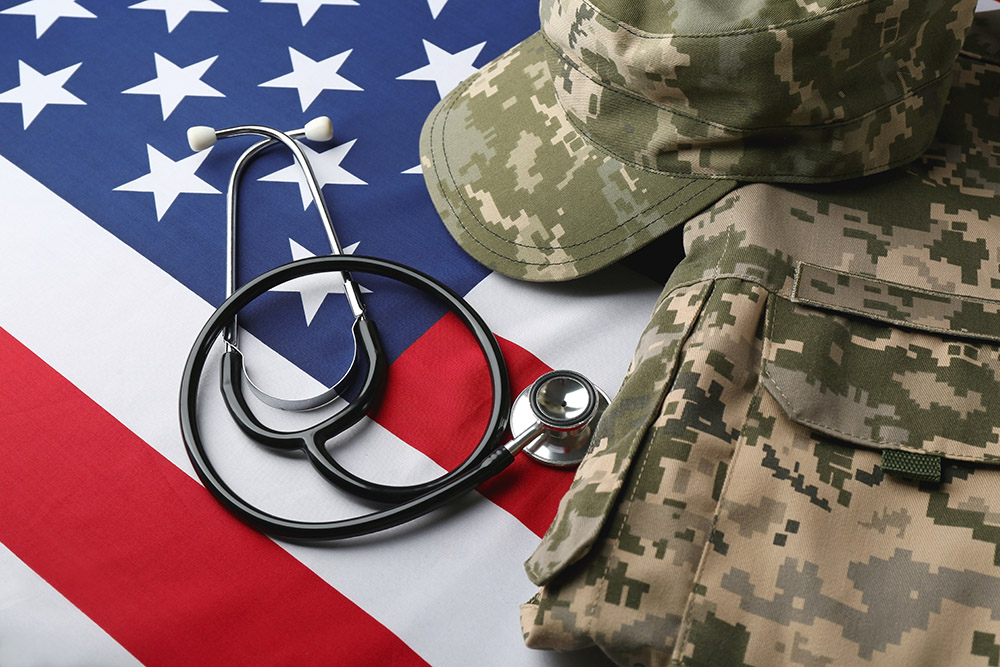 Stethoscope and military uniform